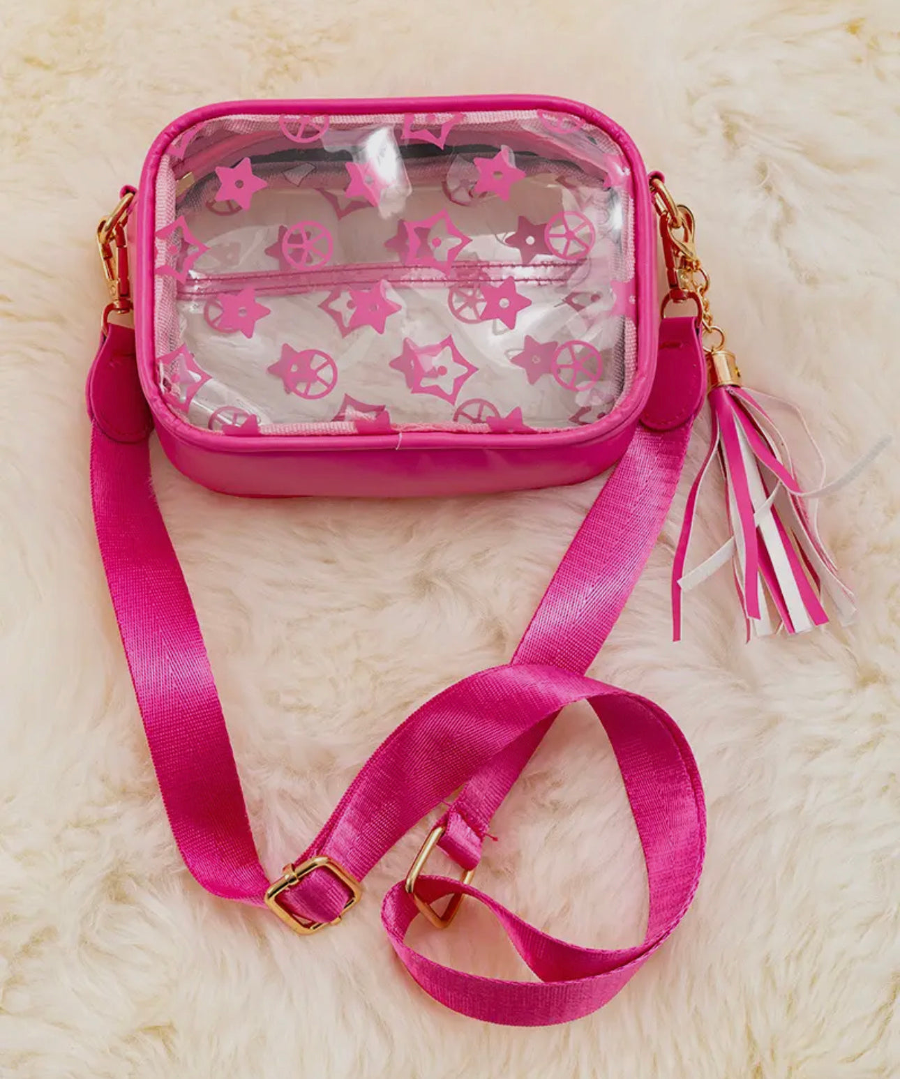Clear Hot Pink Bag