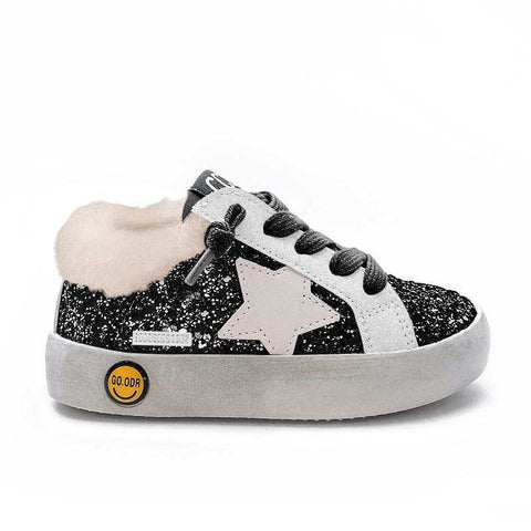 Pre Order Cozy Glitter Sneaker: Black