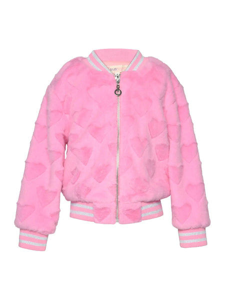 Hannah Banana Heart Embossed Bomber Jacket Sunshine Sass