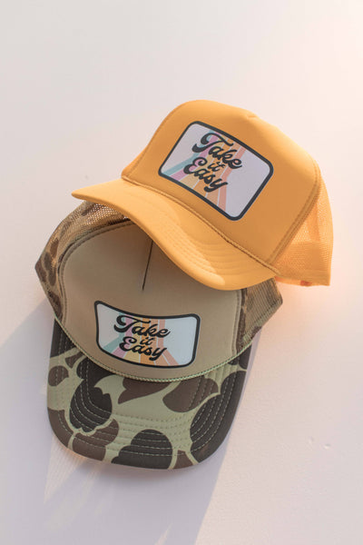 Take it Easy Rainbow Retro Trucker Hat