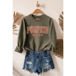 OLIVE PUMPKIN SEASON VINTAGE GRAPHIC SWEATSHIRT