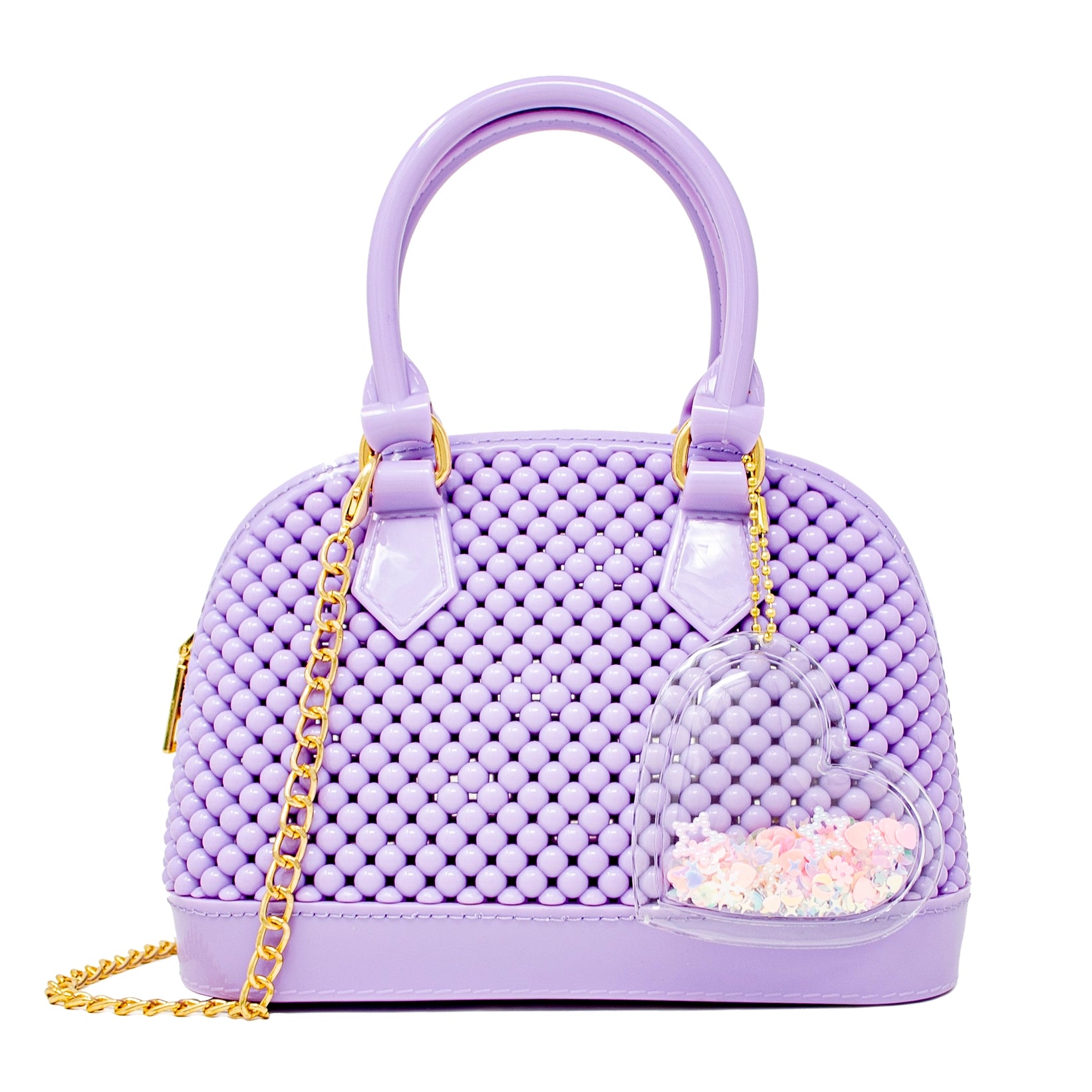 Gina Purple Confetti Heart Handbag