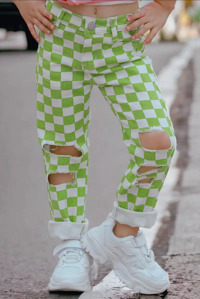 Green Check Pants