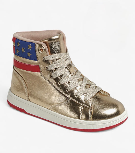 Golden American Flag High Top Sneaker