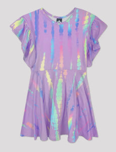Ruffle Sleeve lavender Dress