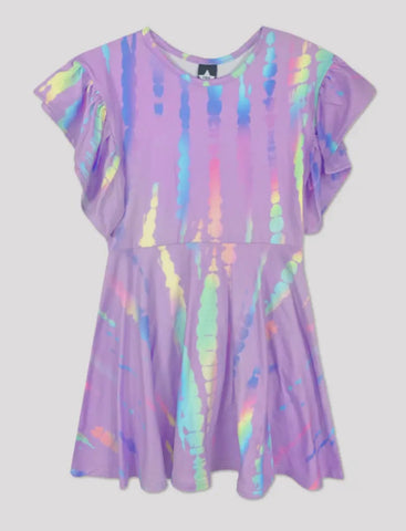 Ruffle Sleeve lavender Dress
