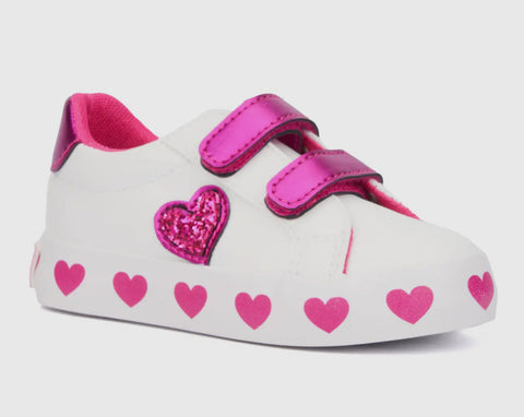 Metallic Hot Pink Heart Sneakers