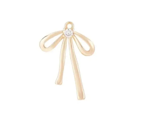 Gold Bow Shoe Charm
