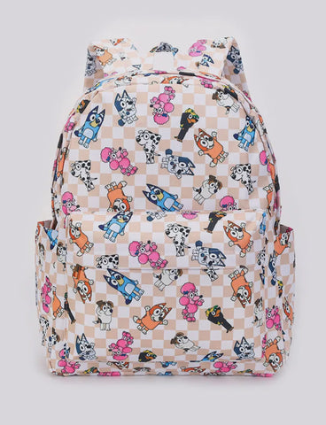 Tan Checkered Character Backpack