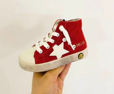 Red High Top Star Sneakers