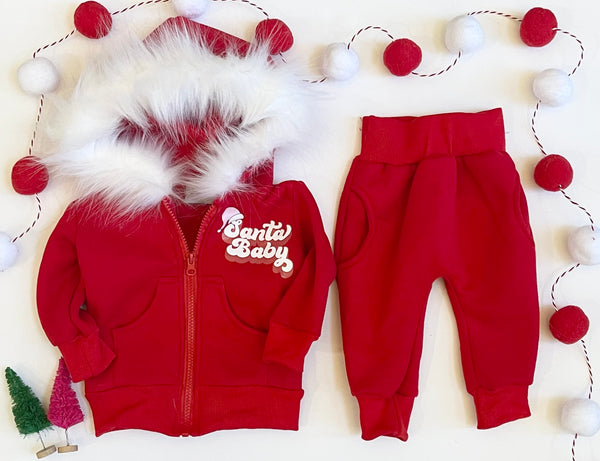 Exclusive Santa Baby Faux Fur Sweatsuit