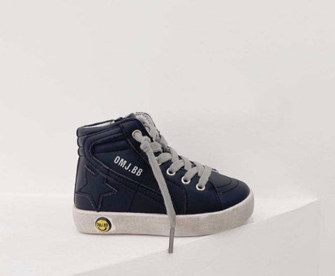 Black High Top Star Sneakers