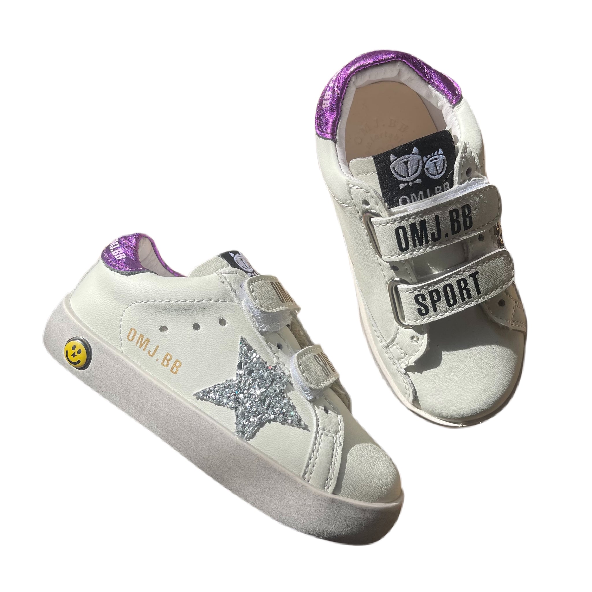 Purple Glitter Star Sneakers