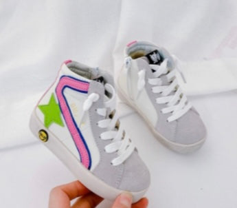 Pink/Green High Top Star Sneakers