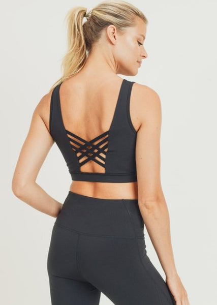 Perforated Criss Cross back Sports Bra
