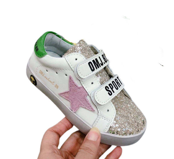 Pink/Green Glitter Star Sneaker