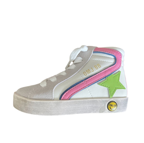 Pink/Green High Top Star Sneakers