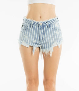 Tansie Striped Distressed Short